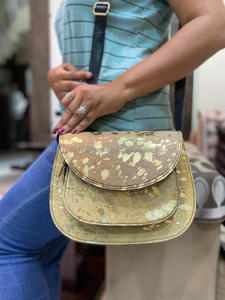 Nuevos bolsos de cuero de vaca superventas, nuevos bolsos de diseñador, bolso de compras informal con cabestrillo para el pelo en bolsos cruzados metálicos de cuero genuino - Product Image 2