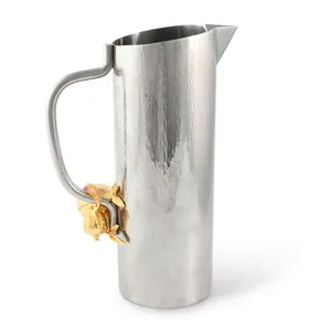 Gobelet en acier inoxydable avec poignée, motif grenade doré, tasse décorative en métal pour eau, café, thé, maison, hôtel, restaurant - Product Image 4