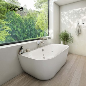 Bañera de Hidromasaje Acrílica Blanca Moderna y Lujosa, Independiente, con Remolino Rectangular para Baño de Hotel - Product Image 2