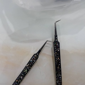 Sholifas ST-M011087 Eyelash Extension Tweezers C-Shaped Serrated Tip Stainless Steel Curved Precision Custom Logo 3D Eyelash - Product Image 5