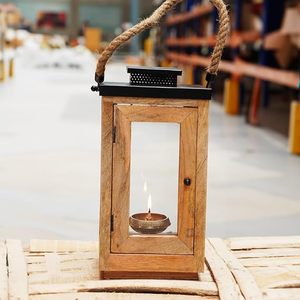 Lanterne rustique porte-bougie en métal, style pagode, lampe de table pour la décoration de la maison, des fêtes et des mariages - Product Image 2