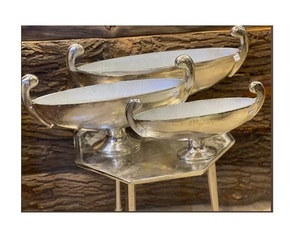 Grand saladier en bois avec support en aluminium, bol à chocolat, ustensile de cuisine, bol de service pour la maison et l'hôtellerie - Product Image 4