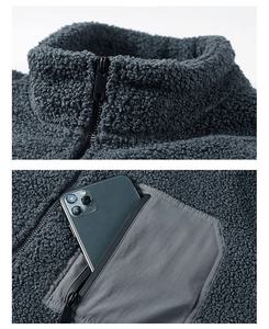 100% algodón Unisex Otoño Invierno Polar chaqueta al aire libre abrigo polar Sherpa polar manga cremallera móvil bolsillo chaquetas - Product Image 5