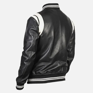 <b>Mens</b> <b>Leather</b> <b>Jacket</b> Custom Embroidered Canva Varsity Winter Waterproof Stand Collar Eco-Friendly Sorority Logo <b>Jacket</b> - Product Image 2