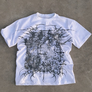 Camiseta de gran tamaño de felpa para hombre de diseñador personalizado de alta calidad 100% algodón de peso pesado transpirable de secado rápido High Street Style - Product Image 5