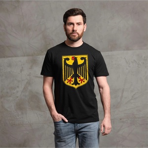 T-shirts personnalisés OEM pour hommes à col rond, en coton épais de haute qualité, avec impression de logo et broderie, en gros - Product Image 1