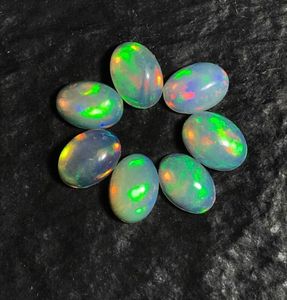Opale éthiopienne naturelle multi-éclats, cabochon. Magnifique lot d'opales pour la création de bijoux. - Product Image 4