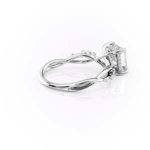 Anillo de compromiso clásico para mujer con diamante moissanita corte princesa y banda trenzada de plata 925 - Product Image 6