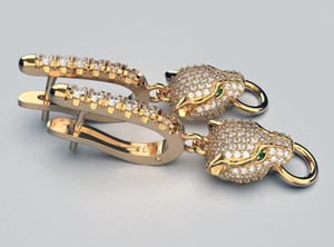 Colgante de Pantera Chapado en Oro de Plata de Ley 925 Hecho a Mano con Circonita Cúbica, Joyería de Lujo para Mujer - Product Image 3