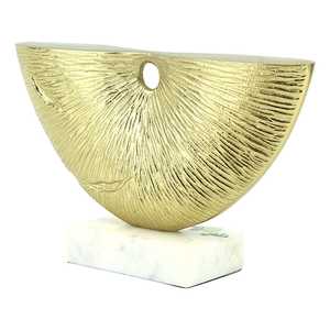 Golden 18.5cm H x 8cm W x 31cm L Sculpture Handmade Modern Art Decor for Living Room Tabletop Display Irregular Shape Design - Product Image 4