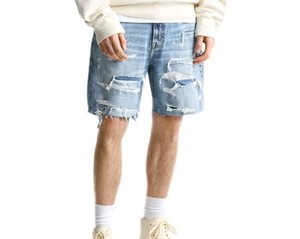 Nouveau style streetwear 2026 – Jeans personnalisés pour hommes, mode déchirée avec patchs, pantalons droits en denim, shorts en jean pour hommes – Vente en gros - Product Image 3