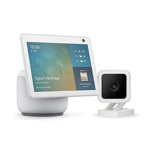 Echo <b>Show</b> <b>10</b> (3rd Gen) HD Smart Display with <b>Alexa</b> & Wyze Cam V3, Glacier White - Product Image 1