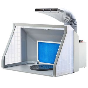 Kit Cabina di Verniciatura Portatile a Doppia Ventola per Aerografo con Luci LED e Tubo di Scarico Estensibile Certificato ISO per la Cottura - Product Image 1