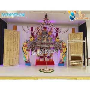 Wedding Manavarai Stage and Mandap Decoration Srilankan Wedding Decor Stage Cum Mandap Manavarai Theme Half Saree Ceremony Stage - Product Image 1