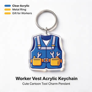 Portachiavi in acrilico personalizzato per gilet <span class=keywords><strong>da</strong></span> meccanico, trasparente, per uniforme <span class=keywords><strong>da</strong></span> lavoro, regalo per la festa del papà, ciondolo per borsa, all'ingrosso - Product Image 5