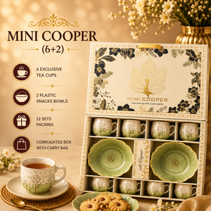 Luxury Custom Logo Toki 2+<b>6</b> Ceramic Tea Cup Gift Box <b>6</b> Cups 2 Saucers 2 Snack Bowls PVC Packaging 400mL Capacity Wedding Favors - Product Image 2