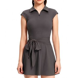 Robe de sport athlétique pour femme à manches courtes, durable, respirante et très élastique, vente en gros de tenues de tennis - Product Image 2