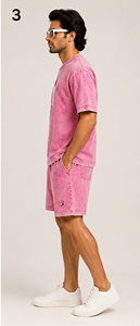 Men Acid Wash Summer <b>Set</b> Relaxed Fit Matching T Shirt And Shorts Soft Washed Fabric Designed For Summer Comfort Street Fashion - Product Image 2