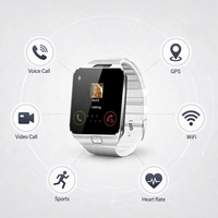 Montre connectée Dz09 avec appels vidéo WiFi, compatible Android et iOS, avec carte SIM, montre de sport, téléphone avec carte SIM