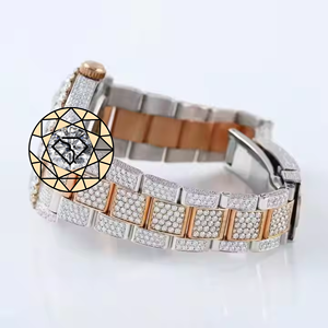 Montre de luxe unisexe à mouvement Citizen à quartz, sertie de diamants, écologique, avec date automatique, boîtier en acier inoxydable 46 mm, cadran analogique et fermoir déployant - Product Image 4