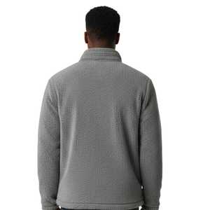 Sweat-shirt décontracté et confortable pour homme Jack and Jill, avec logo en fourrure, fermeture éclair quart de tour, en sherpa pelucheux, à manches longues, idéal pour l'hiver - Product Image 6