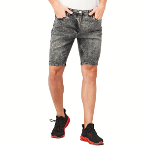 Pantalones Cortos Casuales de Lona para Hombre 2026, Estilo Urbano, Hechos en Pakistán, Resistentes al Viento, con Cierre de Cordón, Cintura Alta, Teñido Liso - Product Image 1