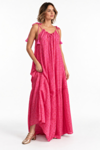 Vestido Maxi Ligero de Verano y Otoño para Mujer, Estilo Bohemio, Estampado Floral, Hecho a Mano con Técnica de Bloqueo, de Algodón Puro Ecológico y Lavable - Product Image 6