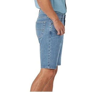 Pantalones cortos de mezclilla para hombre al por mayor, con logotipo personalizado, corte de bota, bordados, azules, hasta la rodilla, holgados, transpirables, estilo urbano de verano, lavados - Product Image 2