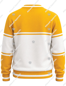Suéter sin Cuello para Mujer Philo, Amarillo y Blanco, con Logotipo Bordado, Manga Larga, Tejido de Punto, Informal para Invierno - Product Image 2