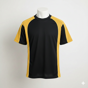 Men 100% Cotton American Sleeve With Panel Solid Custom Logo Silk Screen Printed Quick Dry Breathable 220g <b>Blank</b> T-Shirt OEM - Product Image 6