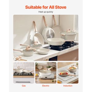Set di Pentole Antiaderenti in Granito da 19 Pezzi, Compatibile con Induzione, Set da Cucina Durevole per Casa e Camper - Product Image 6
