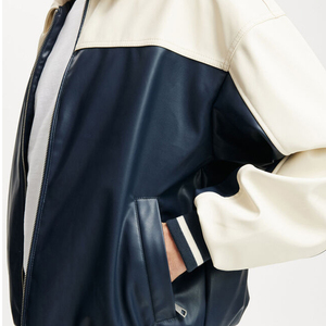 Chaqueta de Cuero para Hombre a Prueba de Viento con Logotipo Personalizado, Chaqueta de Invierno de Cuero de Estilo Moderno y Duradera con Logotipo Frontal Personalizado - Product Image 3