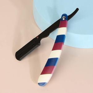 Rasoir à lame unique en acier inoxydable avec manche métallique, design monnayeur, pour usage en salon de coiffure, outil de rasage du visage, motifs drapeaux - Product Image 6