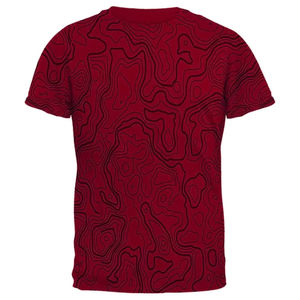 Men's Red <b>Geometric</b> Pattern Short Sleeve T-<b>Shirt</b> Regular Fit O-Neck Casual Jersey Print Top - Product Image 1