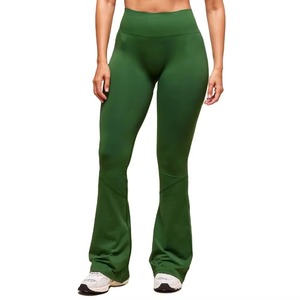 OEM Custom Women Split Hem Bootcut Pants High Waisted <b>Flare</b> Yoga <b>Leggings</b> Wide Leg Activewear Wholesale - Product Image 1