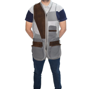 Gilet de tir respirant en maille pour homme avec écusson en cuir pour l'épaule, idéal pour le tir sur le faisan, le tir sur le volant et la chasse - Product Image 1