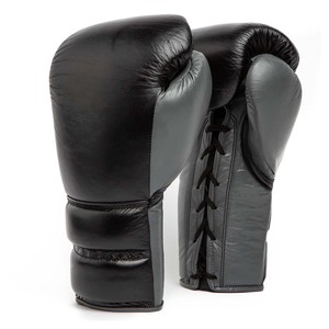 Gants de boxe à lacets pour hommes et femmes, rembourrage en mousse pour les jointures, tailles 6oz et 8oz, en cuir, fermeture à boucle double X, gants de boxe à lacets - Product Image 2