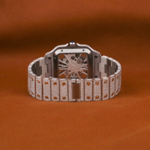Aurevail VVS Moissanite <b>Watch</b> Gold Fully Iced Out Round Case Green <b>Arabic</b> Numeral Fluted Bezel Horizon Link Custom Luxury <b>Watch</b> - Product Image 5