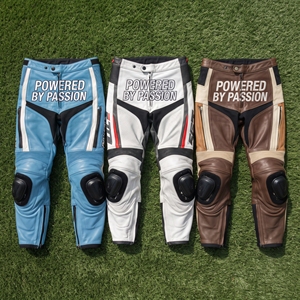 Pantalon en cuir pour moto, pantalon de course sur route et de motard, unisexe, taille boutonnée avec poche, pantalon en cuir pour moto unisexe - Product Image 6