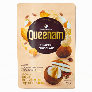 Venta al por mayor de fábrica OEM/ODM: Dragees de chocolate de alta calidad, Tiramisú, almendras, anacardos y nueces de macadamia recubiertos de chocolate, 75G, HALAL, ¡Oferta caliente! - Product Image 1