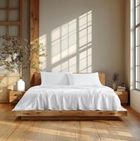 Parure de draps pleine grandeur 100 % coton percale tissé, respirante, luxe hôtelier, extra douce, poches profondes, ajustement facile, 4 pièces, 300 fils au pouce carré, unie