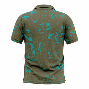 Chemises de sport polo 100% polyester à sublimation intégrale, chemises de pêche polo personnalisées imprimées par sublimation, t-shirts polo de sport - Product Image 2