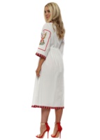 Superbe tenue midi en coton blanc pour filles, look gitane d'été, manches longues et jolies brodées, détails bohèmes pour enfants