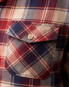 Customized <b>Red</b> Navy Blue Plaid Casual Shirt For Men Slim Fit Long Sleeve Button Down Cotton Stylish Premium Quality Fashion Wear - Product Image 4