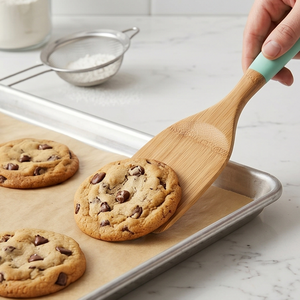Espátula de Madera de Teca Sólida con Mango Verde Menta, Utensilio de Cocina Ecológico Antiadherente, Accesorios de Cocina de Madera - Product Image 6