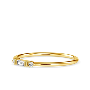 Baguette Cut Lab Grown Diamond Minimalist Engagement <b>Ring</b> Three Stone Gold Wedding <b>Ring</b> <b>Dainty</b> Diamond Stackable <b>Ring</b> - Product Image 3