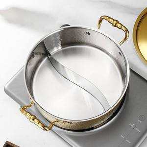 New Style <b>Food</b> <b>Server</b> Double Wall Hot Pot Stainless Steel Hammered Design Insulated Casseroles Serving Hot Pot With Handles - Product Image 6