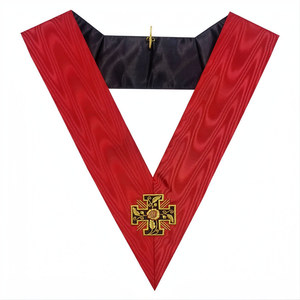AASR 18TH DEGREE KNIGHT ROSE CROIX MASONIC REGALIA OFFICER'S MACHINE EMBROIDERED <b>COLLAR</b> SCOTTISH RITE REGALIA FREEMASON <b>COLLAR</b> - Product Image 1