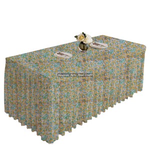 Best Quality Rectangle <b>Table</b> <b>Cover</b> Cotton Hand Block Printed Manufacture Floral <b>Cover</b> For Restaurant Kitchen Dining - Product Image 6
