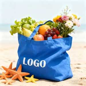 Stylish durable & light colored hand bag made of 100% pure cotton with custom design & labelling for premium fashion boutiques - Product Image 2